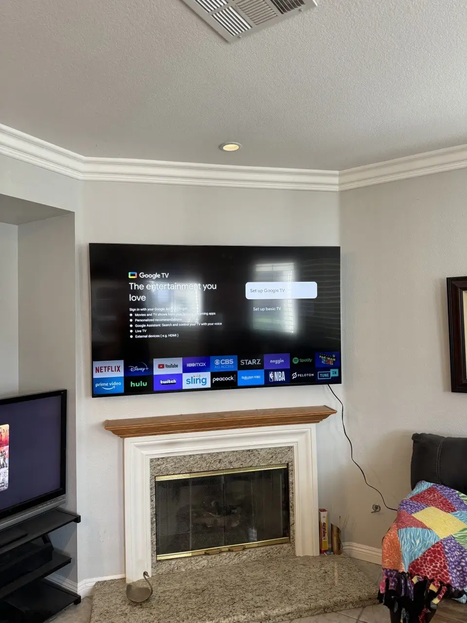 TV mount installation result